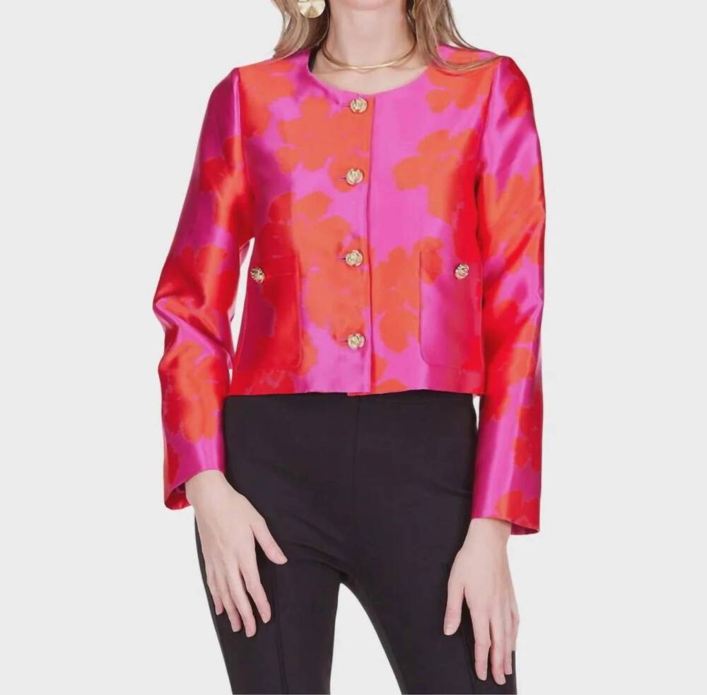 NEW AMELIA'S hibiscus brocade jacket in pink